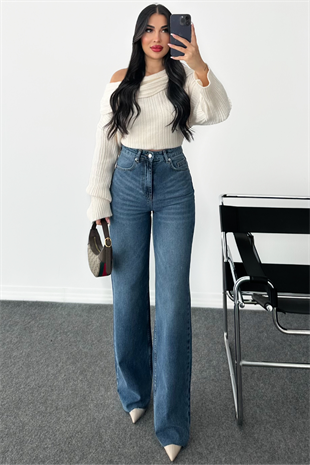 PREMİUM WİDE LEG KAİLA YÜKSEK BEL JEAN