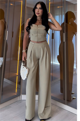 PREMİUM YEŞİL BLUZ PANTOLON TAKIM