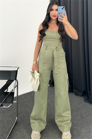 PREMİUM YEŞİL KETEN TULUM