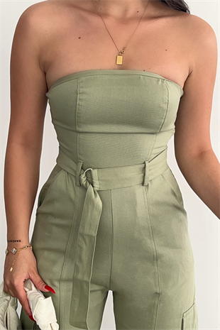 PREMİUM YEŞİL KETEN TULUM