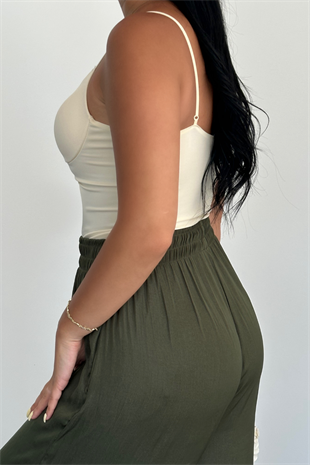 PREMİUM YEŞİL SATEN PANTOLON