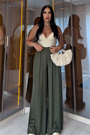 PREMİUM YEŞİL SATEN PANTOLON