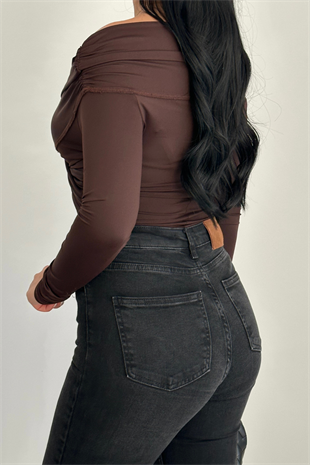 PREMİUM YIKAMALI SİYAH RENK FLARE JEAN