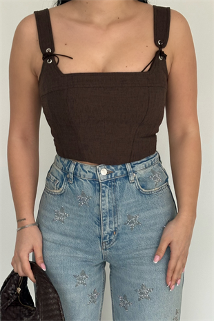 PREMİUM YILDIZLI TAŞLI WİDE LEG SENDY JEAN