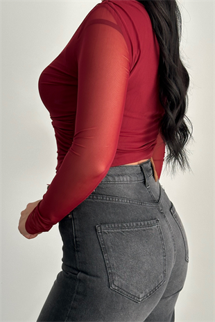 PREMİUM YÜKSEK BEL ANTRASİT WİDE LEG NELLY JEAN