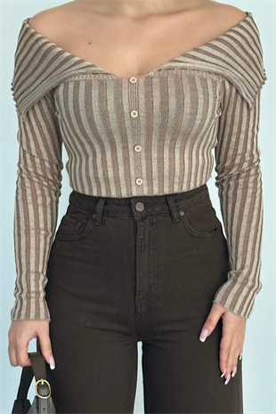 PREMİUM YÜKSEK BEL KAHVERENGİ WİDE LEG NESSY JEAN