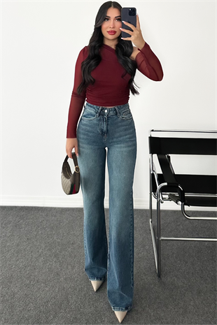 PREMİUM YÜKSEK BEL LAİLA WİDE LEG JEAN