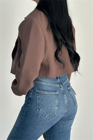 PREMİUM YÜKSEK BEL LAZER PAÇA MİD BLUE STRAİGHT FİT JEAN