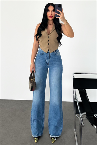 PREMİUM YÜKSEK BEL MİD BLUE ENNY JEAN