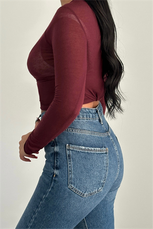 PREMİUM YÜKSEK BEL MİD BLUE SENDY MOM JEAN 