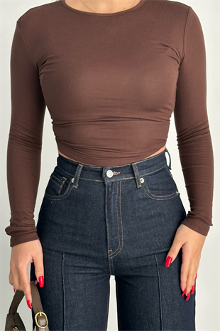 PREMİUM YÜKSEK BEL ÖNÜ ÇIMALI DARK BLUE JEAN