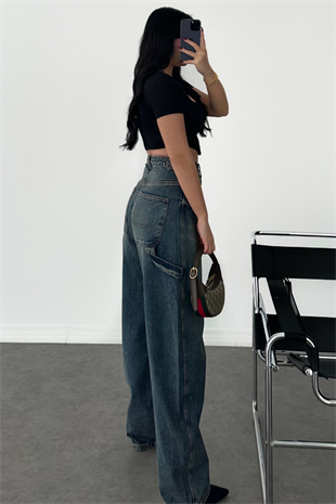PREMİUM YÜKSEK BEL TİNTLİ BAGGY JEAN
