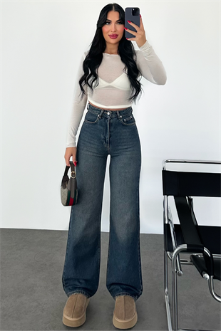PREMİUM YÜKSEK BEL TİNTLİ DESİA WİDE LEG JEAN