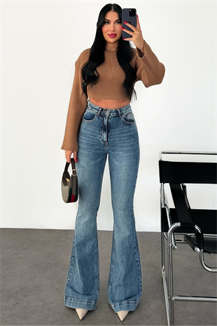 PREMİUM YÜKSEK BEL TİNTLİ İSPANYOL PAÇA PANTOLON