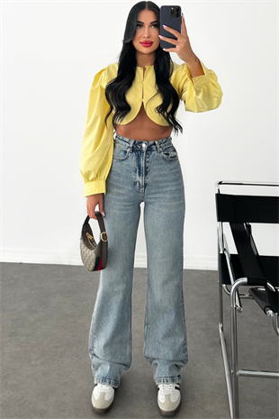 PREMİUM YÜKSEK BEL TİNTLİ  WİDE BEL BELİSA JEAN