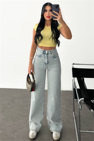 PREMİUM YÜKSEK BEL WİDE LEG DELLYS JEAN