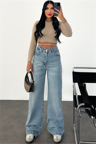 PREMİUM YÜKSEK BEL WİDE LEG END,A JEAN