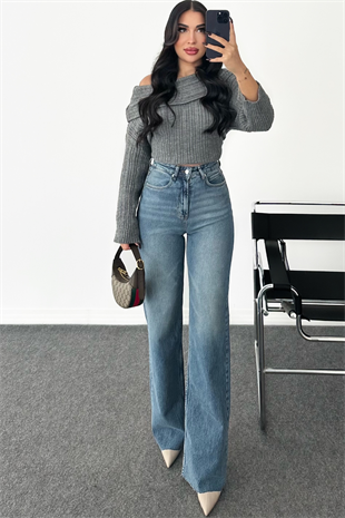 PREMİUM YÜKSEK BEL WİDE LEG LENA JEAN