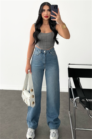 PREMİUM YÜKSEK BEL WİDE LEG LENİA JEAN 