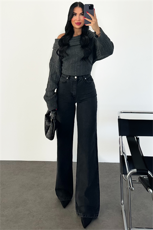 PREMİUM YÜKSEK BEL YIKAMALI SİYAH ESSENY JEAN