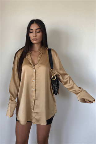 SATEN CAMEL GÖMLEK
