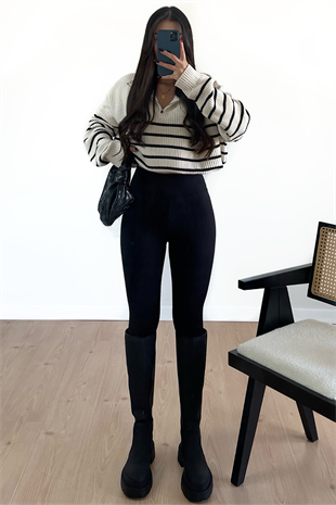 SİYAH FİTİLLİ İÇİ ŞARDONLU TAYT