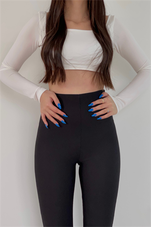 SİYAH - FİTİLLİ TAYT PANTOLON