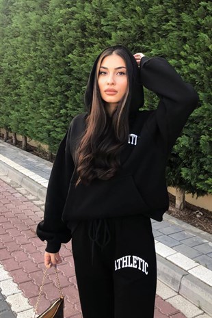 SİYAH KAPŞONLU SLİGHTLY TAKIM 