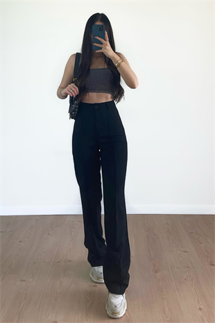 SİYAH PALAZZO - PANTOLON-