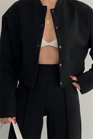 SİYAH PREMİUM YIRTMAÇLI CEKET PANTOLON