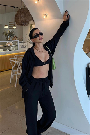 SİYAH YIRTMAÇLI TAKIM BELLA