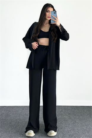 SİYAH YIRTMAÇLI TAKIM BELLA