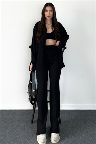 SİYAH YIRTMAÇLI TAKIM BELLA