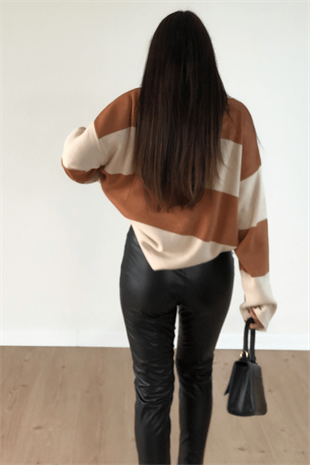 SİYAH YÜKSEL BEL DERİ PANTOLON