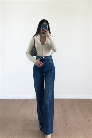 WİDE LEG ORTA KOYU JEAN