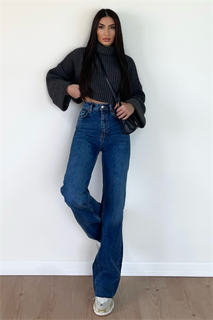 WİDE LEG ORTA KOYU JEAN