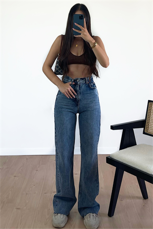 WİDE LEG YIKAMALI JEAN