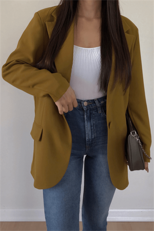 YAĞ YEŞİLİ BLAZER CEKET