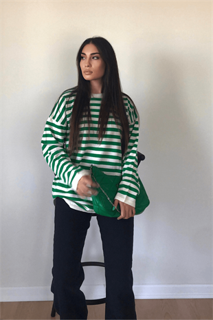 YEŞİL ÇİZGİLİ KAZAK 