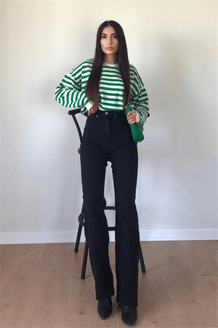 YEŞİL ÇİZGİLİ KAZAK 