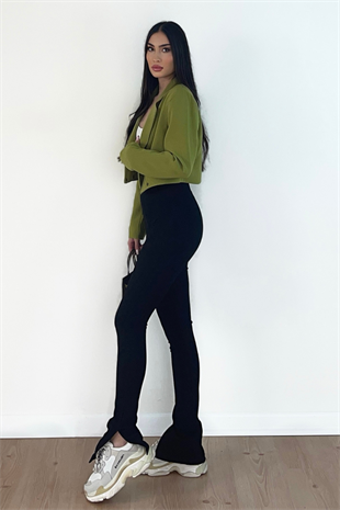 YEŞİL CROP CEKET 
