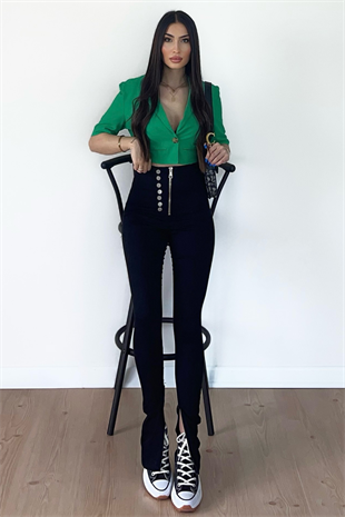 YEŞİL KETEN GÖMLEK