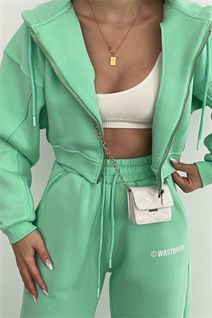 YEŞİL PREMİUM ŞARDONLU EŞOFMAN TAKIMI