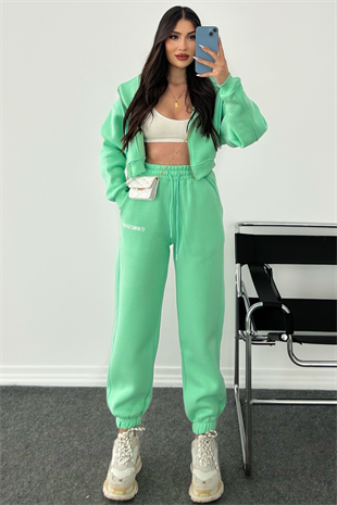 YEŞİL PREMİUM ŞARDONLU EŞOFMAN TAKIMI