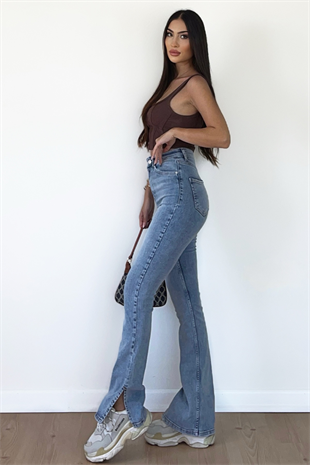 YIRTMAÇLI AÇIK RENK JEANS