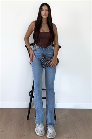 YIRTMAÇLI AÇIK RENK JEANS