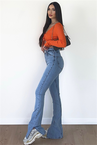 YIRTMAÇLI AÇIK RENK JEANS