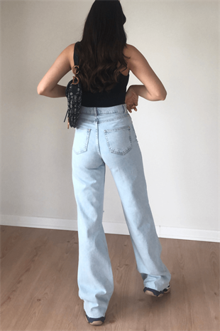BUZ- MAVİ WİDE LEG JEAN 