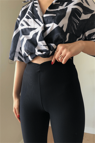  FİTİLLİ TAYT - SİYAH