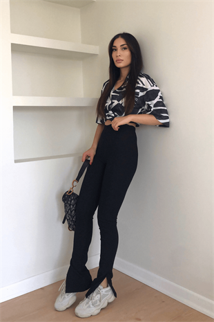  FİTİLLİ TAYT - SİYAH